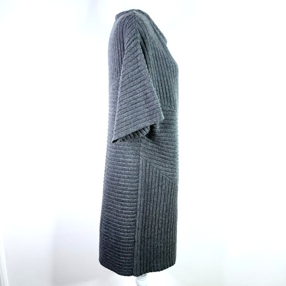 ASTR The Label Gray Ribbed Dolman Sleeve Sweater Dress Size M - Picture 2 of 7